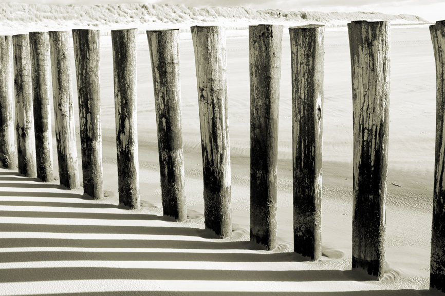 AS200 Wall décor art photographic on canvas seascape fence on beach